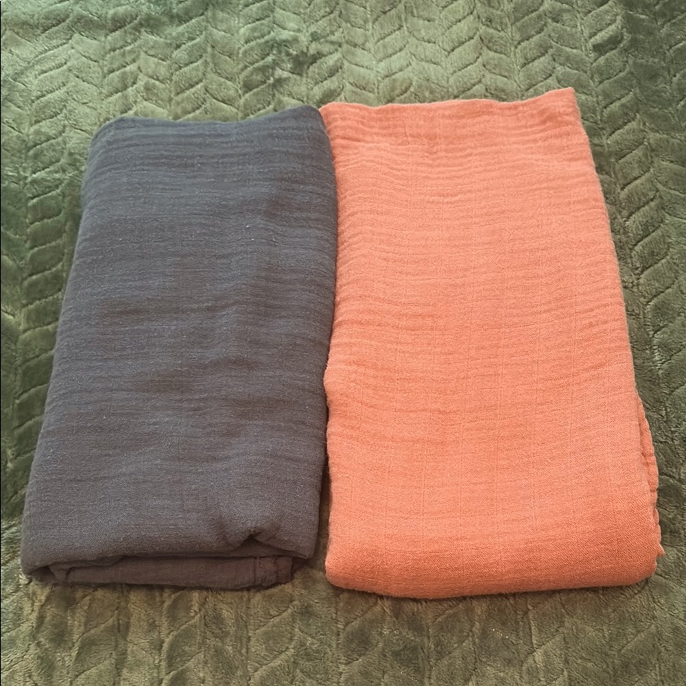 Fern & Avery Bamboo organic Cotton Baby Wraps Swaddle Teal Salmon